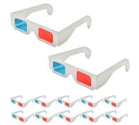 AUTSUPPL Gafas 3D Anaglifo Ligeras y Resistentes para Películas 50 de Cartón Rojo Azul de Doble Capa 250g Ideales para Videos en DVD