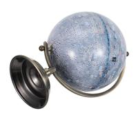 AUTSUPPL Globo Terráqueo de Luna Decorativo y Educativo para Escritorio, con Superficie Detallada y Material Plástico y Metal, Adecuado para Decoración Hogar y Aprendizaje Interactivo
