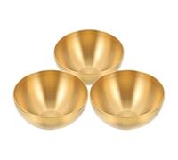 AUTSUPPL Juego de 3 Boles para Ensalada de Acero Inoxidable 201 15 CM Color Dorado Reutilizables y Apilables Multifuncionales para Servir Frutas Fideos y Alimentos en Cocina y Comedor