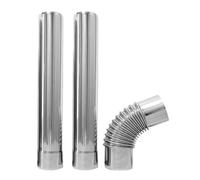 AUTSUPPL Kit Conducto Chimenea Acero Inoxidable 3 Piezas para Calentadores de Gas Codo 90° 2 Tubos Rectos 300 MM Ventilación Metálica para Estufa y Escape