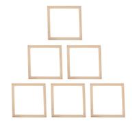 AUTSUPPL Kit de 6 Marcos de Madera Beige para de Pared y Tamaño Flexible para Soporte Resistente U Oficina