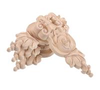 AUTSUPPL Molduras de Madera Tallada sin Pintar para Muebles, 4 Piezas, Apliques Decorativos para Puertas y Camas, Accesorios para Gabinetes y Decoración de Habitaciones