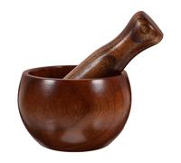 AUTSUPPL Mortero y Pilón de Madera, Juego de Mortero de Madera, Tazón de Molienda, para Cocina, Fácil de Limpiar, Uso Diario