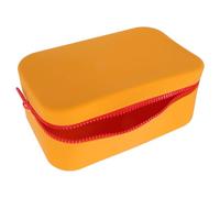 AUTSUPPL Neceser De Silicona para Maquillaje 1 Unidad Tamaño 20x12x8 Cm Gran Capacidad para Mujer Viaje y Uso Doméstico Color Naranja Sin Asas