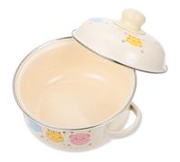 AUTSUPPL Olla de Esmalte con Tapa para Cocina Doméstica Olla de Sopa Esmaltada Resistente Altas Temperaturas para Guisos y Preparación de Alimentos para Bebés