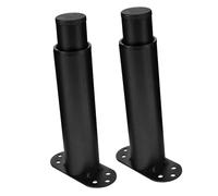 AUTSUPPL Patas Ajustables para Base de Cama de Acero Negro 19-37 Cm Tornillos y Almohadillas Eva Soporte Central para Muebles y Listones 2 Piezas Uso en Dormitorio