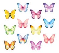 AUTSUPPL Pegatinas de Notas Autoadhesivas Diseño Acuarela de Mariposas, Cuaderno Portátil de 12 Hojas para Oficina y Hogar, Papel Adhesivo Reutilizable para Recordatorios y Planificación