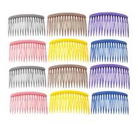 AUTSUPPL Peines para Peinar el Cabello 12 Piezas 8 Cm 16 Dientes Plástico Mate Mixto Accesorio Femenino para Tocados y Peinados Diarios Color Aleatorio