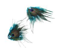 AUTSUPPL Pinzas Pelo con Plumaje de Pavo Real, 2 Piezas, Tamaño Mediano, Accesorio Vintage con Gemas de Imitación, para Mujer, Adecuado para Fiestas, Carnaval y Eventos Obsequios
