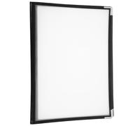 AUTSUPPL Portamenús Comercial Negro 6 Páginas 12 Caras Cubierta de Gran Tamaño y Esquinas Plateadas para Restaurante, Hotel y Bar, Porta Menú para Bebidas Profesional y Resistente