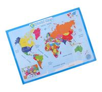 AUTSUPPL Póster del Mapa Global en Tonos Azules 1 Hoja en Papel Sintético