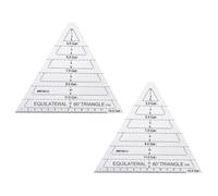 AUTSUPPL Regla de Acolchado Triangular Transparente 60° 2 Unidades Plantilla Acrílica para Patchwork y Costura, Herramienta para Corte y Confección, Suministros para Manualidades