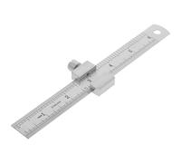 AUTSUPPL Regla De Medición y Reglas De Carpintero Acero Inoxidable Con Tope, Hoja Recta 15 Cm Grosor 0,7 Mm, Herramienta Para Medición Precisa En Oficina, Escuela y Hogar