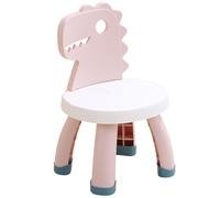AUTSUPPL Silla para Pequeños Respaldo Ergonómico Diseño de Dinosaurio Taburete Anticaída de Plástico Rosa Asiento Antideslizante y Estructura Reforzada para Estudio y Hogar