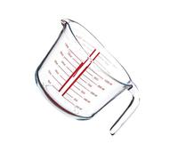 AUTSUPPL Taza Medidora de Vidrio Templado Resistente al Calor Escala Clara, Fácil de Limpiar, Adecuado para Uso en Casa y Repostería, Forma Redonda, 1 Pieza