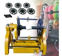 AUTUMFLATGAO 12V Bobinadora Automática De Hilo, Bobinadora De Hilo De Lana De 4oz, Velocidad Ajustable, Avance Y Retroceso, Rueda Giratoria Eléctrica para Tejer Hilo,Yellow