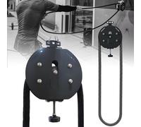 AUTUMFLATGAO Entrenador De Cuerda Sin Fin para Gimnasio En Casa, Máquina De Poleas con Resistencia Ajustable De 30 Kg, Máquina De Tracción De Cuerda para Ejercitar La Espalda, Los Brazos Black