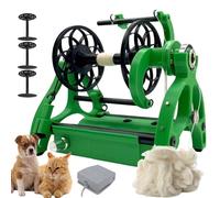 AUTUMFLATGAO Máquina Eléctrica para Hilar Lana con 3 Bobinas Pequeñas, Capacidad De 120 G, Función De Giro hacia Adelante Y hacia Atrás, Velocidad Máxima De 800 RPM, para Tejer Y Mezclar Hilos Green