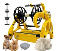 AUTUMFLATGAO Máquina Eléctrica para Hilar Lana con 3 Bobinas Pequeñas, Capacidad De 120 G, Función De Giro hacia Adelante Y hacia Atrás, Velocidad Máxima De 800 RPM, para Tejer Y Mezclar Hilos Yellow