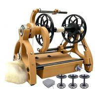 AUTUMFLATGAO Máquina Hiladora Inteligente, Rueca Eléctrica, Capacidad De 120 G, con Interruptor De Pedal Y 3 Bobinas, Giro hacia Adelante/Atrás, Bobinadora De Hilo De 12 V, Velocidad Ajustable Yellow