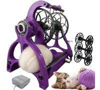AUTUMFLATGAO Rueca Eléctrica, Rueca para Hilar Lana Y Fibras, Velocidad Ajustable, Velocidad Máx De 800 RPM, Capacidad De 120 G, Función De Giro hacia Adelante Y hacia Atrás Purple