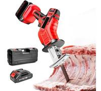 AUTUMFLATGAO Sierra Eléctrica para Huesos con Batería, Hoja De Sierra De Acero Inoxidable De 0-3000rpm, Iluminación LED, Sierra Alternativa Inalámbrica para Madera, árboles, Metal, Tubería De PVC