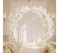AUTUMFLATGAO Soporte para Arco De Globos Pack De 2, Medio Arco De Metal Blanco con Bases Cuadradas, Arco Decorativo para Bodas, Fiestas, Arreglos Florales Y Decoracion Eventos