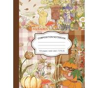 Autumn Aesthetic Composition Notebook: Cozy Wide Ruled Journal with Cute Fall Season Cover - 100 Pages, 7.5” x 9.25”