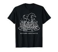 Autumn Aesthetic Witch Hat Line Art Camiseta