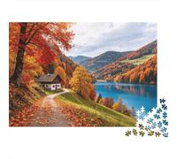 Autumn Alps Puzzles 1000 Piezas Recycled Cozy Cabin Mayores Puzzles Party Game Accesorios Excelente Regalo Idea for Family and Friends Birthdays 52x38cm/1000pcs
