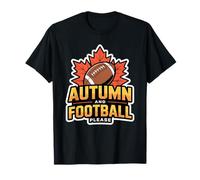 Autumn and Football Please Lover Fan Ball Leaves Camiseta
