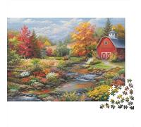 Autumn Barn Landscape 100% Recycled Cardboard Autumn Farm 1000 Piece Jigsaws for Adults Unique Classic Educational Games 70x50cm/1000pcs