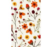 Autumn Bloom Unlined Notebook: 5” x 8” Pocket-Size Journal | 70 Blank Pages | Mustard & Burgundy Botanical Cover | Cozy Floral Design for Sketching & Notes