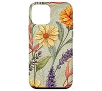 Autumn Botanical Garden in Bloom with Lavender and Daisies Carcasa para iPhone 12 Mini