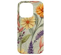 Autumn Botanical Garden in Bloom with Lavender and Daisies Carcasa para iPhone 14 Pro