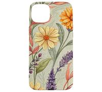 Autumn Botanical Garden in Bloom with Lavender and Daisies Carcasa para iPhone 15 Plus