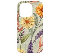 Autumn Botanical Garden in Bloom with Lavender and Daisies Carcasa para iPhone 15 Pro