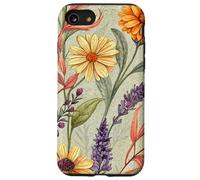 Autumn Botanical Garden in Bloom with Lavender and Daisies Carcasa para iPhone SE (2020) / 7/8
