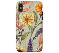 Autumn Botanical Garden in Bloom with Lavender and Daisies Carcasa para iPhone X/XS