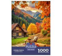 Autumn Cabaña Bosque Puzzle Imposible,desafío for Adults Interesante Juego EduGatoivo 1000 Piezas Obra De Arte De Juego De para Adultos Y Niños A Partir De 12 Años 70x50cm/1000pcs