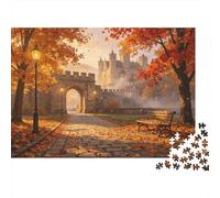 Autumn Castle Puzzle 1000 Piezas Recycled Fantasy Landscape Senior Puzzle Accesorios para Juego de Fiesta Idea for Family and Friends Birthdays 52x38cm/1000pcs