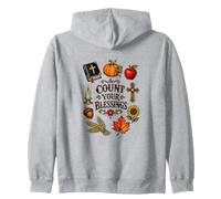Autumn Christian Count Your Blessings Cosecha de Calabaza Sudadera con Capucha