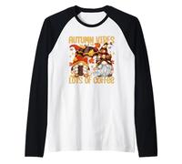 Autumn Coffee Gnomes For Women For Fall and Coffee Lover Camiseta Manga Raglan