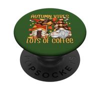Autumn Coffee Gnomes For Women For Fall and Coffee Lover PopSockets PopGrip Adhesivo