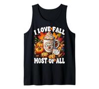Autumn Coffee Mug Graphic For Women I Love Fall Most of All Camiseta sin Mangas