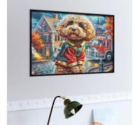 Autumn Cute Chien Teddy Puzzles 500 Piezas Moderno Minimalista Ménagerie fantaisiste rayonnante Rompecabezas Familiar para Adultos 3D Maquetas Construir Aliviar Estrés Decorativo 500 PCS