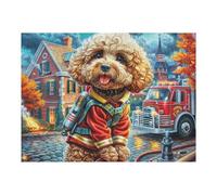 Autumn Cute Teddy Perro Puzzle 500 Piezas Desafío Intelectual Animal Pet Wildlife Rompecabezas para Adultos Obra De Arte Colorido DIY Creativo Decoración Hogar 500 PCS
