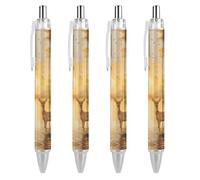 Autumn Deers at Sunset by The Lake - Bolígrafos retráctiles de tinta azul de 0,5 mm, punta fina, suministros de oficina, 4 unidades, como imagen 1