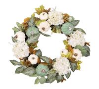 Autumn Door Wreath, Harvest Maple Garland, Pumpkin Floral Decor