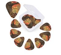 Autumn Fall Harvest - Púas de guitarra de arce, paquete de 12 unidades con caja organizadora, 0.46 0.71 0.96 mm, incluye púas finas y medianas de grosor pesado, púas de guitarra abstracta para